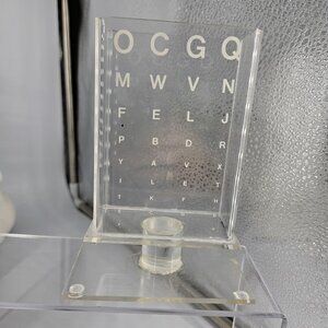 Optometry Eye Chart Clear Acrylic Display Office Stand Cup Holder Vision Testing